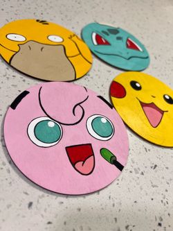 Handpainted Pokemon coasters