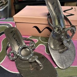Silver Nina sandal heel