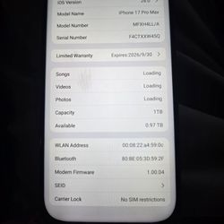 Iphone 17 Pro Max 1tb Or For Trade For Z Fold 7