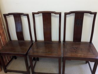 Antique solid wood chairs ( set of 3)