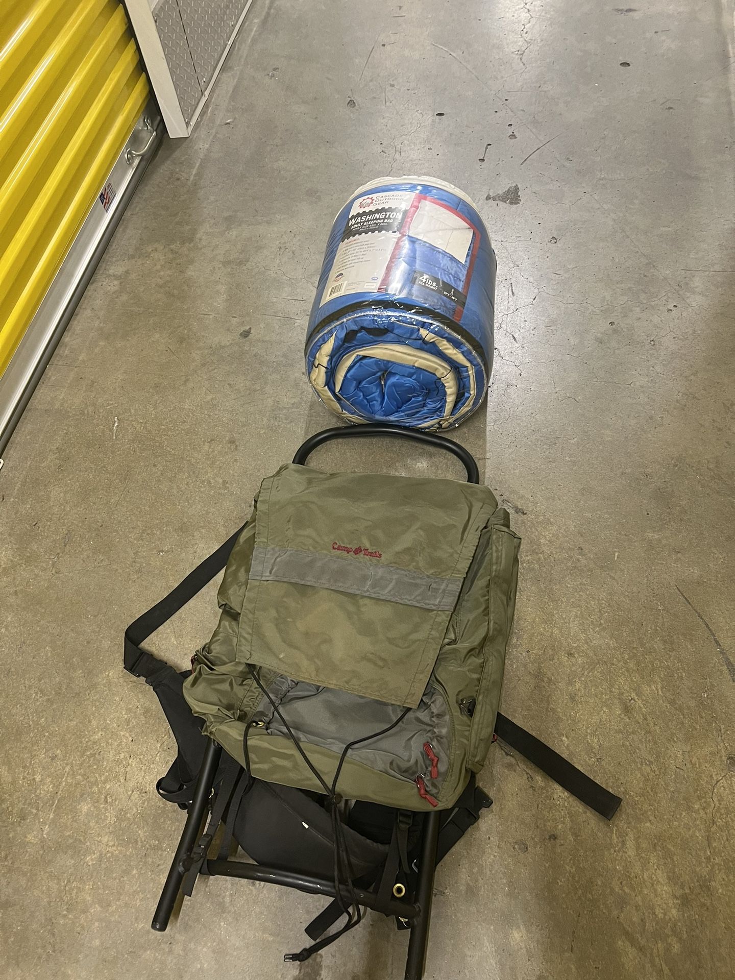 Backpack & Sleeping Bag Lot
