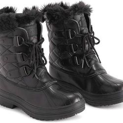 NEW SZ 9 Women Insulated Winter Snow Boots Quilted Short Rain Warm Waterproof Boots