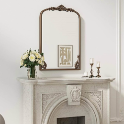 Arch Vintage Mirror with Baroque Metal Frame, 20x30