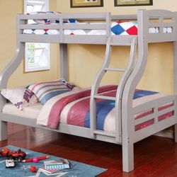 Brand New Grey Twin Over Full Bunk Bed 