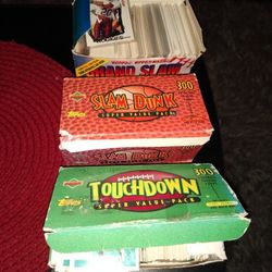 Baseball Football Cards Lot Boxes