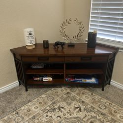 Wooden Corner T.V. Stand 