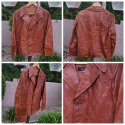 Vtg Cortefiel Leather Jacket Western Made In Spain