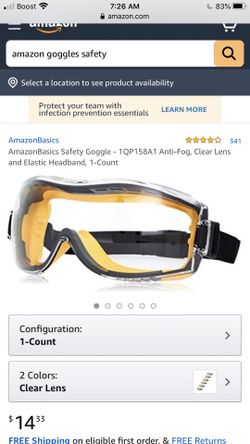 Safety goggles Amazon basics