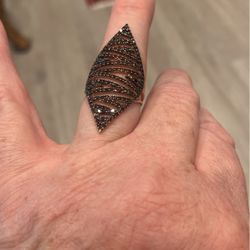 BEST BLING EVER!Smokey topaz ring-925-rosegold