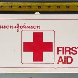 Vintage Johnson And Johnson Metal First Aid Kit just $10 