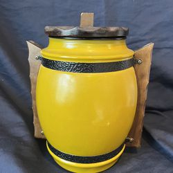 Vintage SiestaWare Glass Barrel Cookie Jar