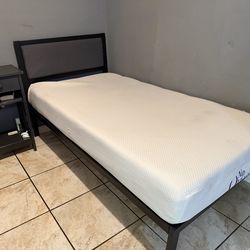 Twin size bed  frame with mattress