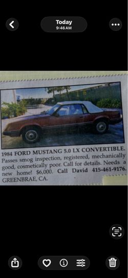 1984 mustang convertible