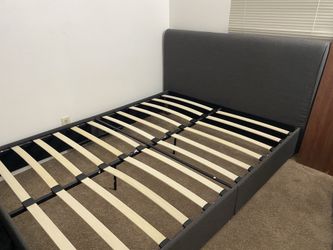 Queen bed frame with headboard