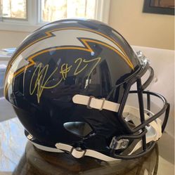 JK Dobbins Signed Chargers Replica Helmet