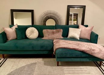 107” Velvet Sectional Sofa - FREE LOCAL DC DELIVERY