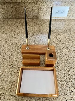 Oak Desk Accessory Set