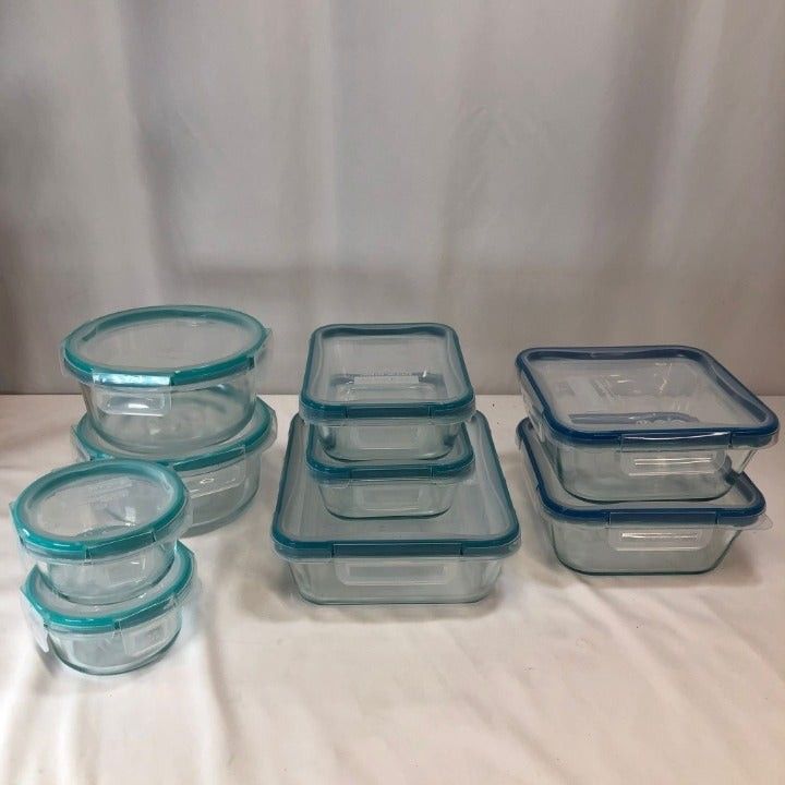 As is Snapware Pyrex 18-piece Glass Food Storage Set