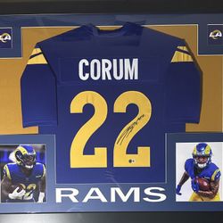 Blake Corum Signed Los Angeles Rams Custom Pro Style Framed Jersey Beckett