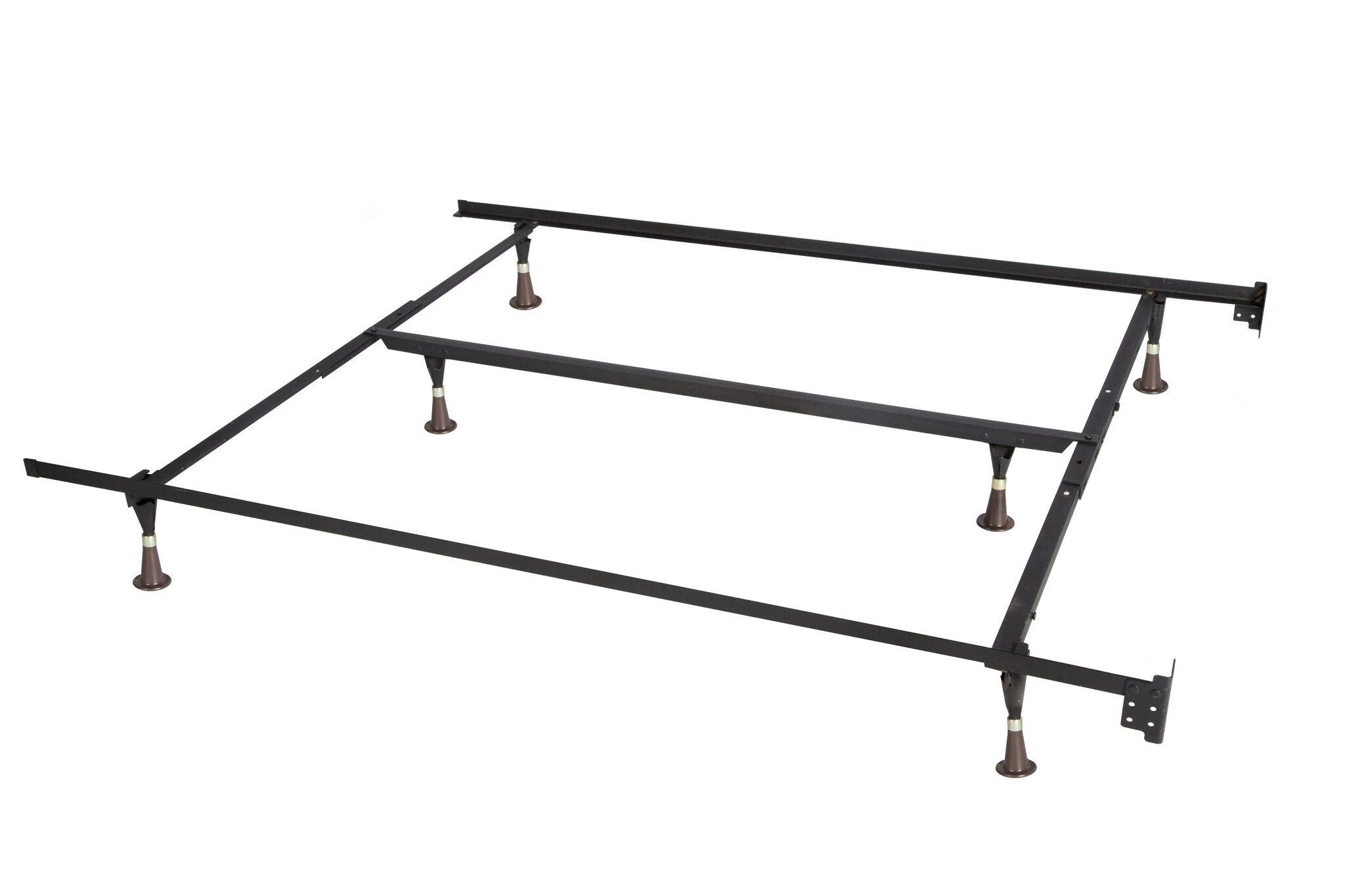 METAL BED FRAME WITH CENTER SUPPORT   Queen, king, California king is for $85 Twin, full, queen no middle support is for $65