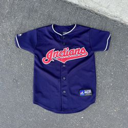 Majestic Cleveland Indians Baseball Nick Swisher Jersey #33 Youth Size S