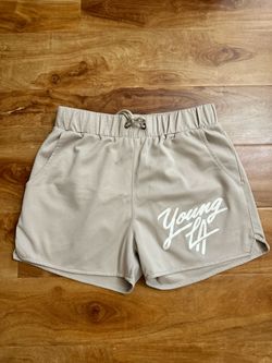 YoungLA 104 Signature Shorts Khaki Large