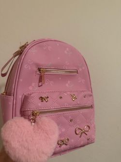 Pink Mini Backpack with Bow Details