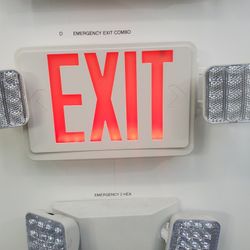 Exit & Emergency Light Combo - 120 minutes backup - Black/White