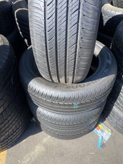 SET FOUR HANKOOK 215/55/16 GOOD USED $160 PRICE INCLUDES PROFESSIONAL INSTALLATION AND TAX