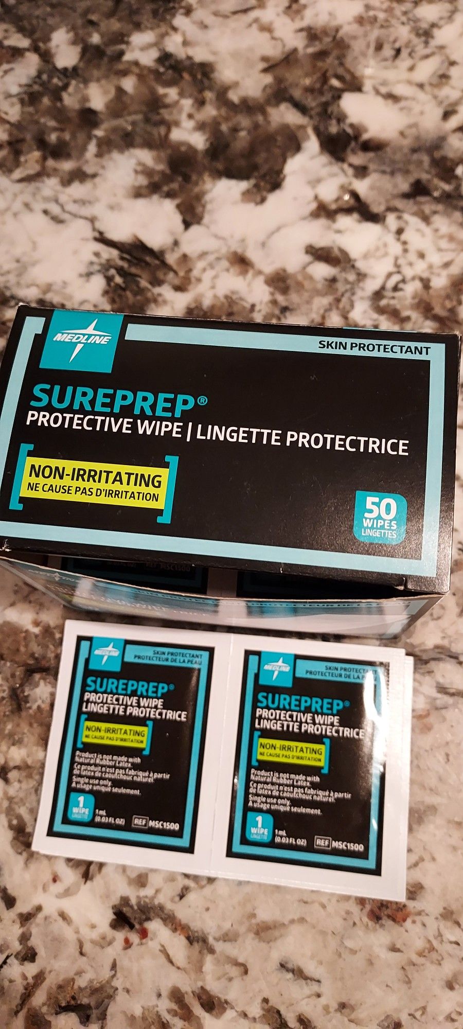 3 Boxes, Medline Sureprep No-Sting Barrier Skin Wipes, 50 ct/box