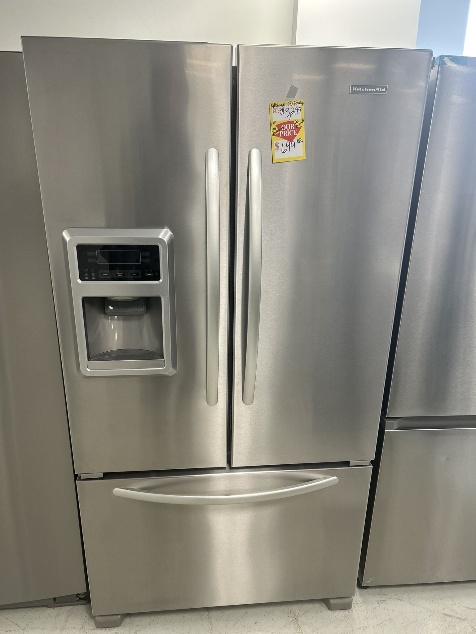 Refurbished Kitchenaid Counter Depth Refrigerator , Free Local Delivery, One Year Warranty
