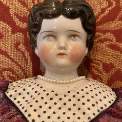 Antique German Porcelain Head Doll 19”