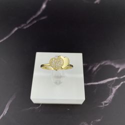 14k Gold Double Heart Ring