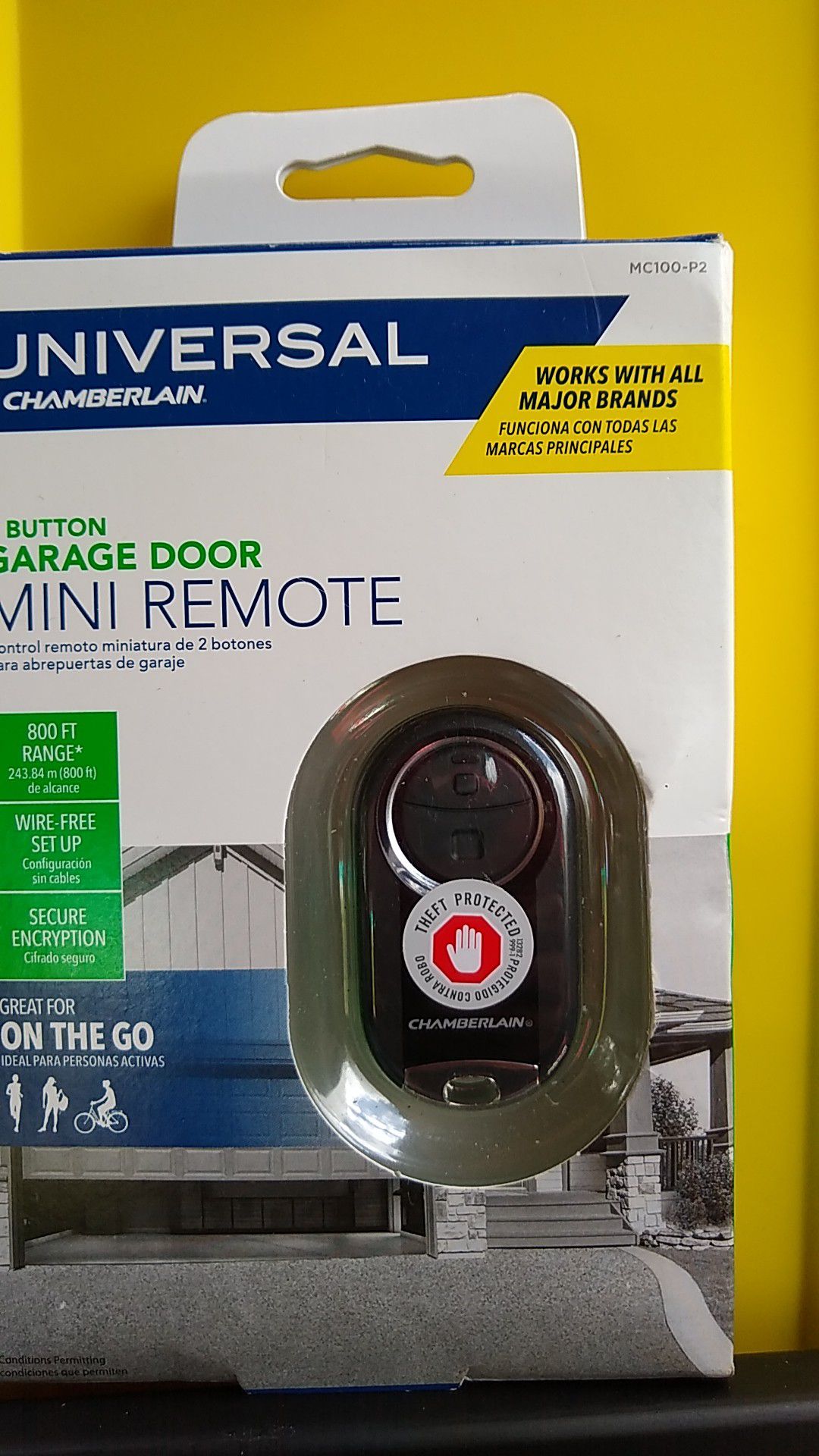 Universal by Chamberlain 2 button garage door mini reote