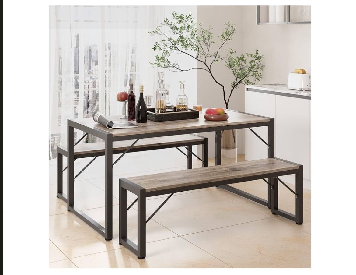 Breakfast table and benches