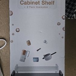 Nxconsu 2 Pack Stackable Cabinet Shelves Riser Organizer for Kitchen Cupboard Pantry Countertop Home Organization Space Saving Heavy Duty Metal Non-Sl