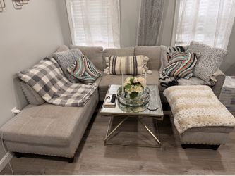 Gray sectional couch
