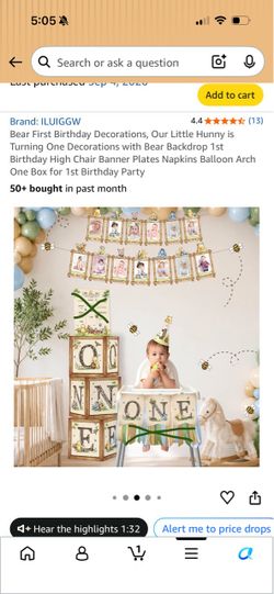 Winnie the Pooh 1st Birthday Party Decoration Set