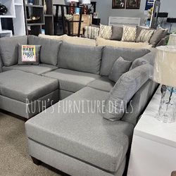 3-pc Sectional Sofa With Ottoman Brand New