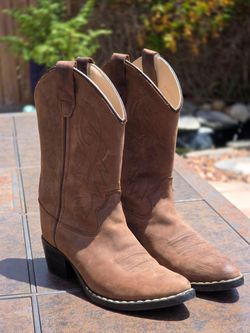 Cody James Brown Leather Western Cowboy Boots - Youth Size 3D