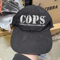 VTG 90s Cops TV Show Series Langley Productions Crew Member Film Crew Hat Cap