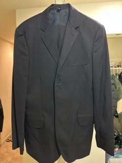 J Crew Black Wool Suit