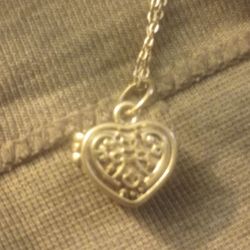 Tiny Silver Tone Heart Locket 