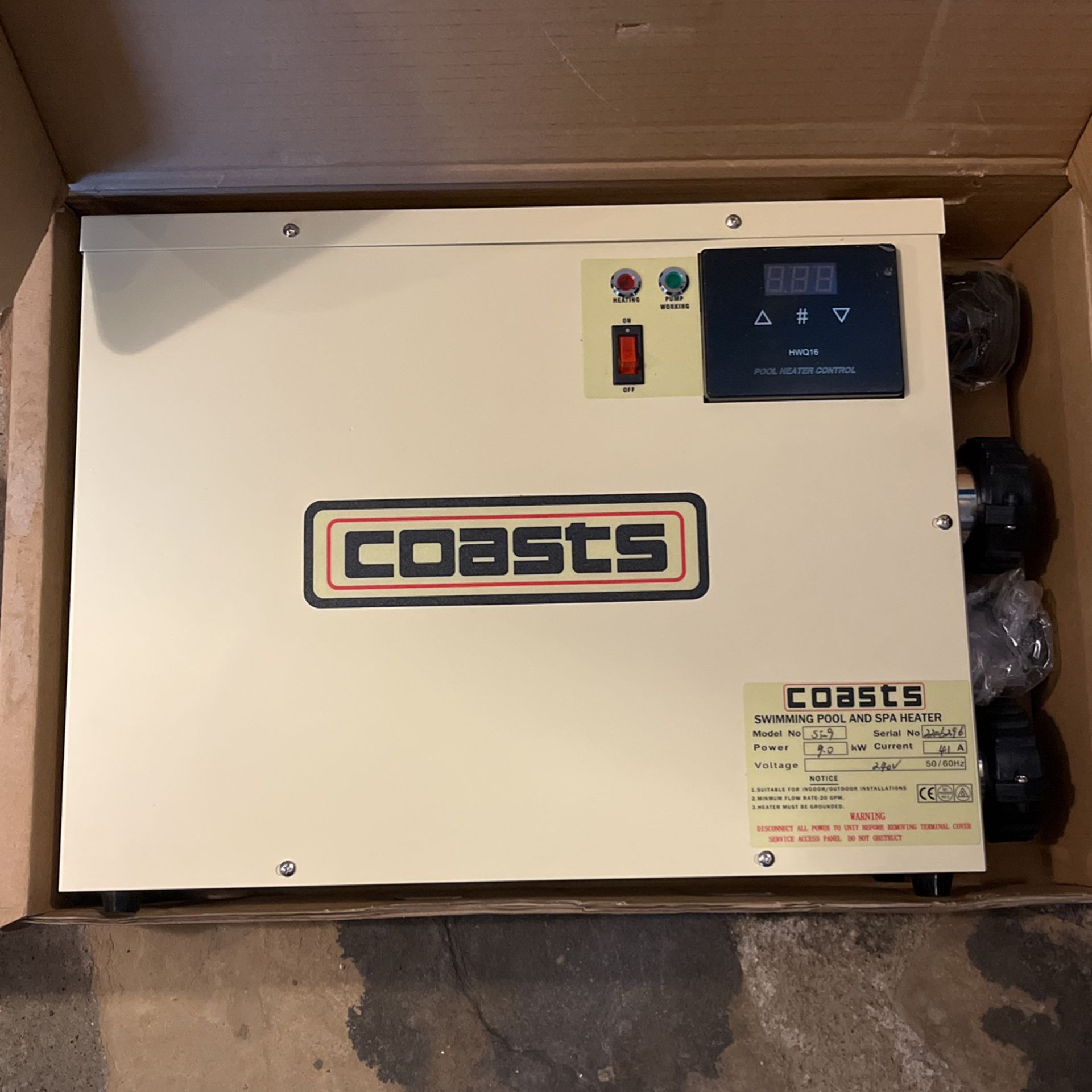 Coasts 9KW Electric Swimming Pool SPA Hot Tub Water Heater 220V