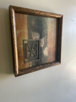 2 Gold frame-Glass enclosed pictures