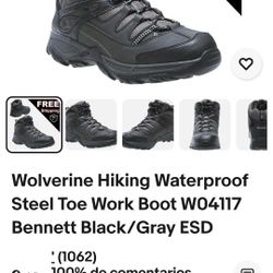 Wolverine Hiking Waterproof Steel Toe Work Boot W04117 