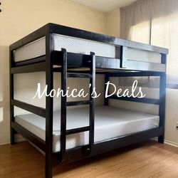 Solid Wood Full Bunk Bed With Mattresses $700