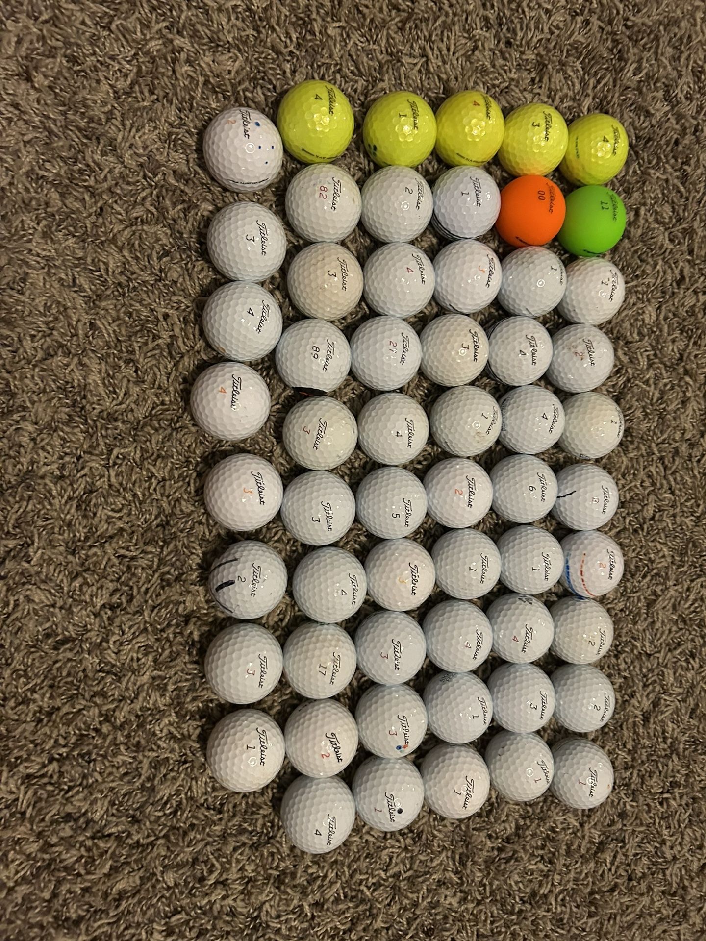 58 Used Titleist Golf Balls 