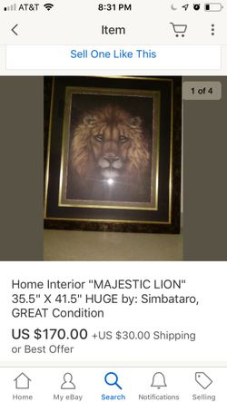Home interior Homco Majestic Lion. Huge!!
