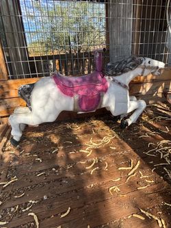 Salvaged carousel horse